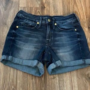 Mossimo high rise midi shorts in dark wash